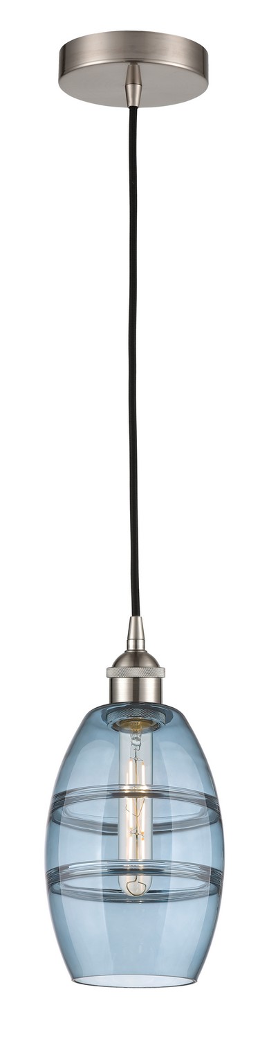 One Light Mini Pendant by Innovations - Edison Collection, Brushed Satin Nickel Finish - 616-1P-SN-G557-6BL