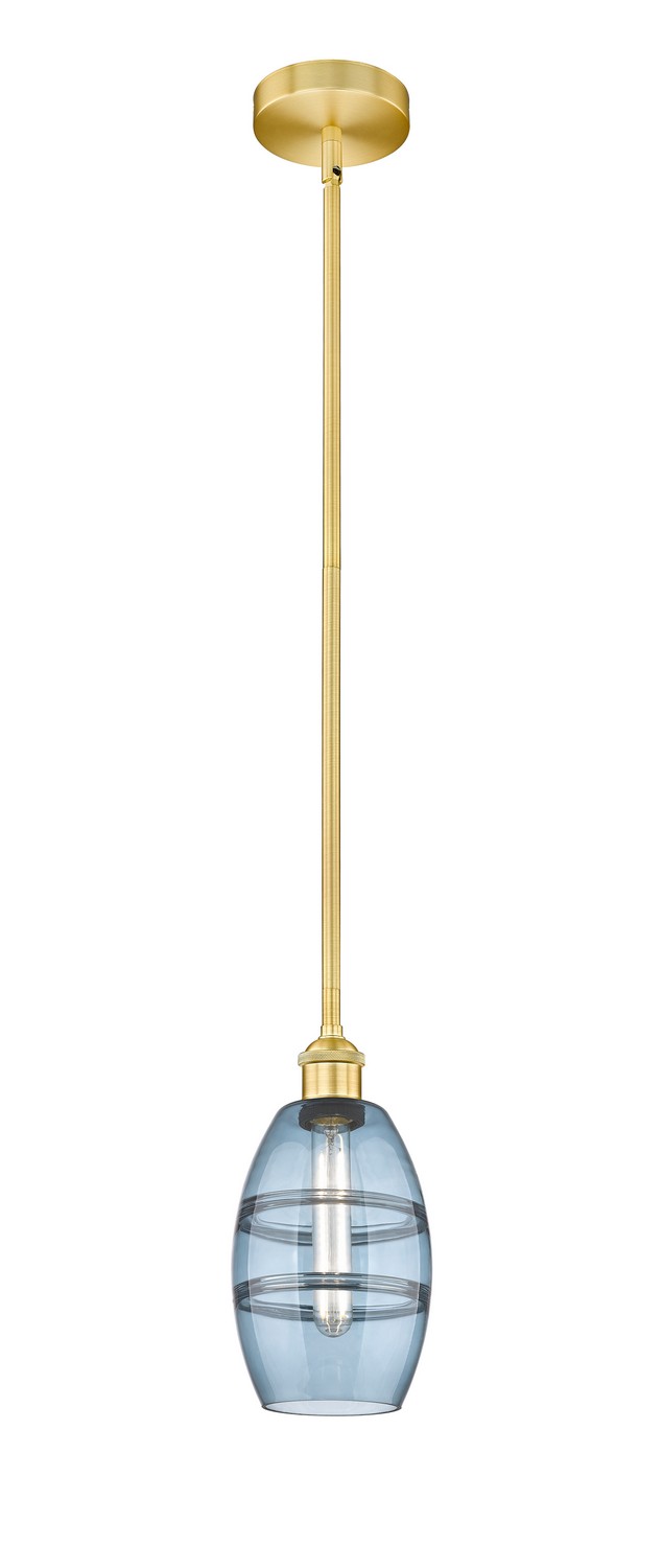 One Light Mini Pendant by Innovations - Edison Collection, Satin Gold Finish - 616-1S-SG-G557-6BL