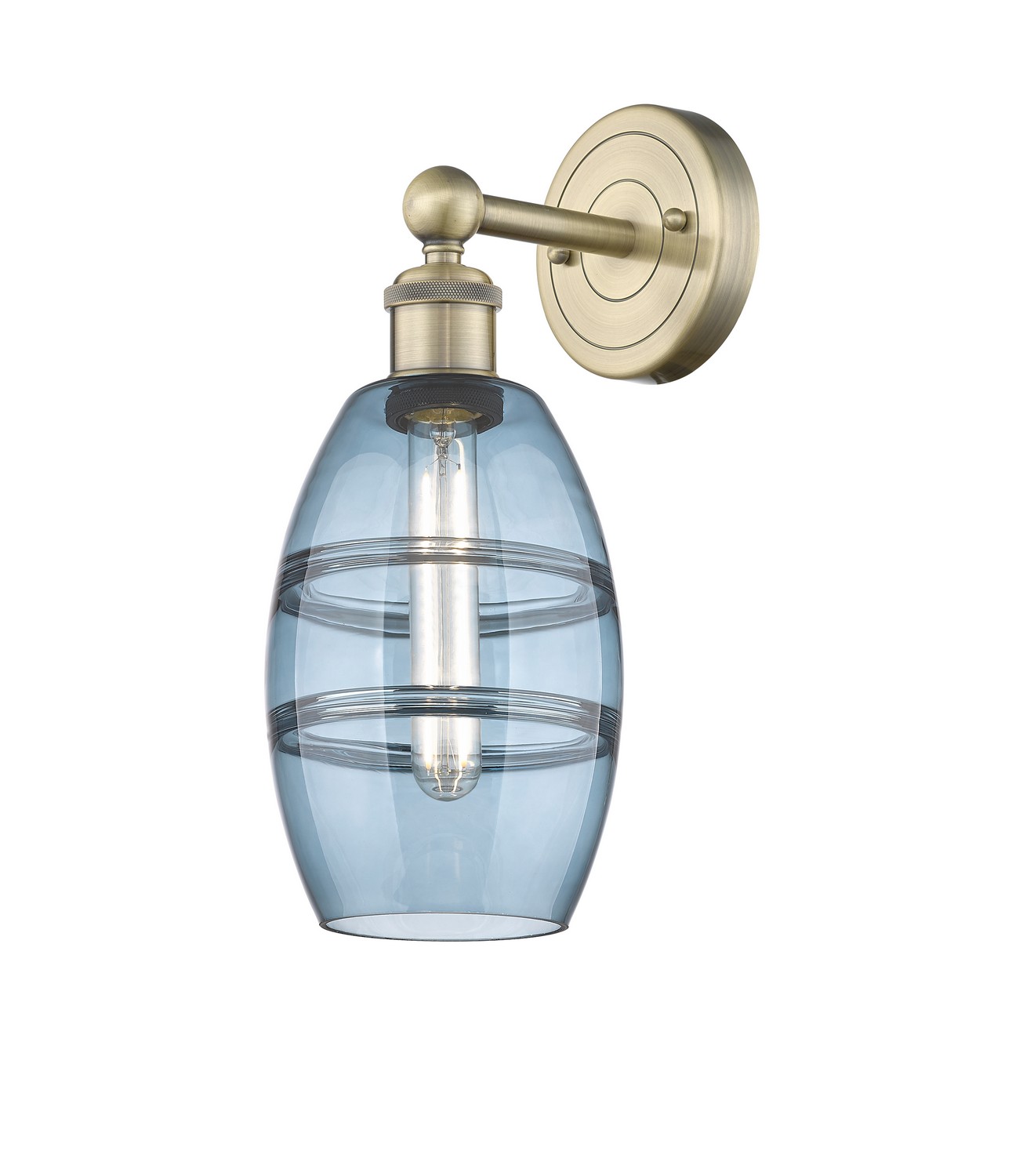 One Light Wall Sconce by Innovations - Edison Collection, Antique Brass Finish - 616-1W-AB-G557-6BL