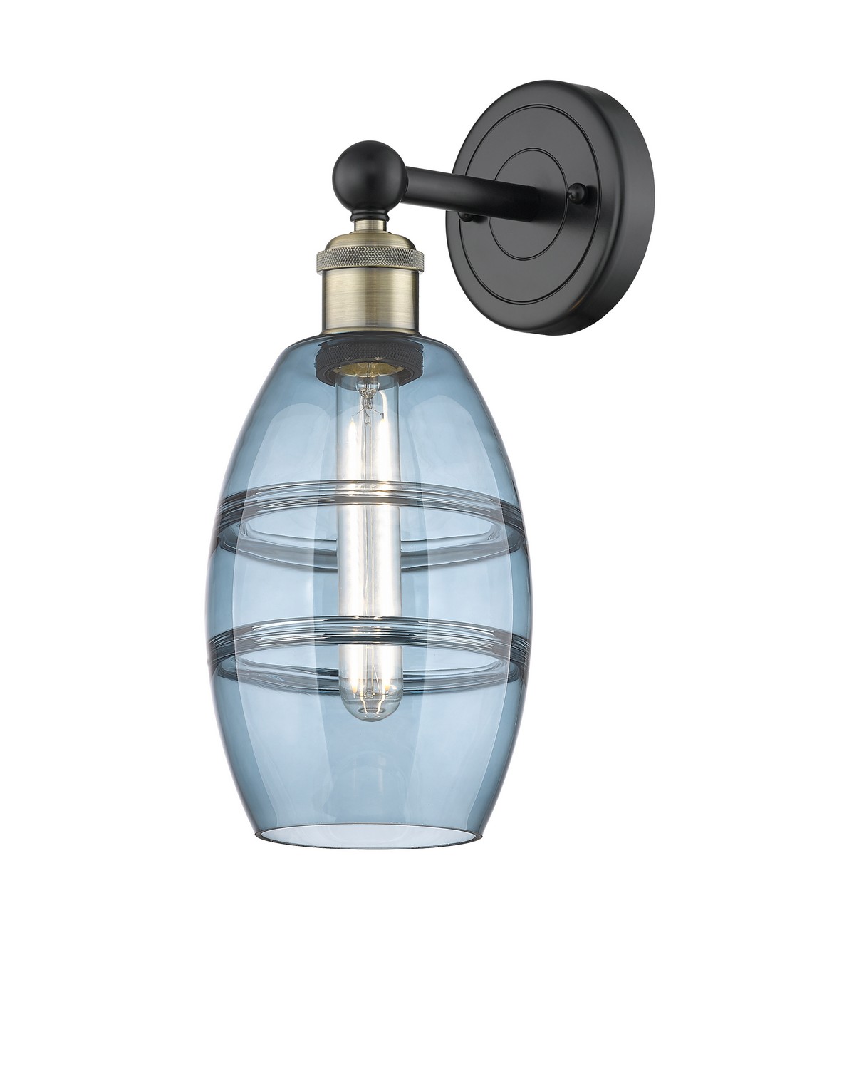 One Light Wall Sconce by Innovations - Edison Collection, Black Antique Brass Finish - 616-1W-BAB-G557-6BL