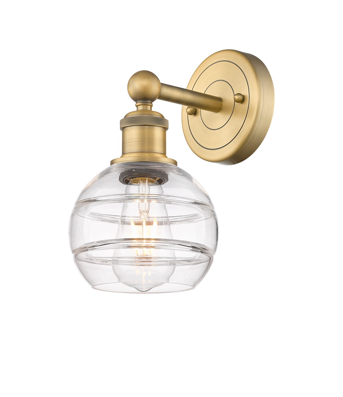 One Light Wall Sconce by Innovations - Edison Collection, Brushed Brass Finish - 616-1W-BB-G556-6CL