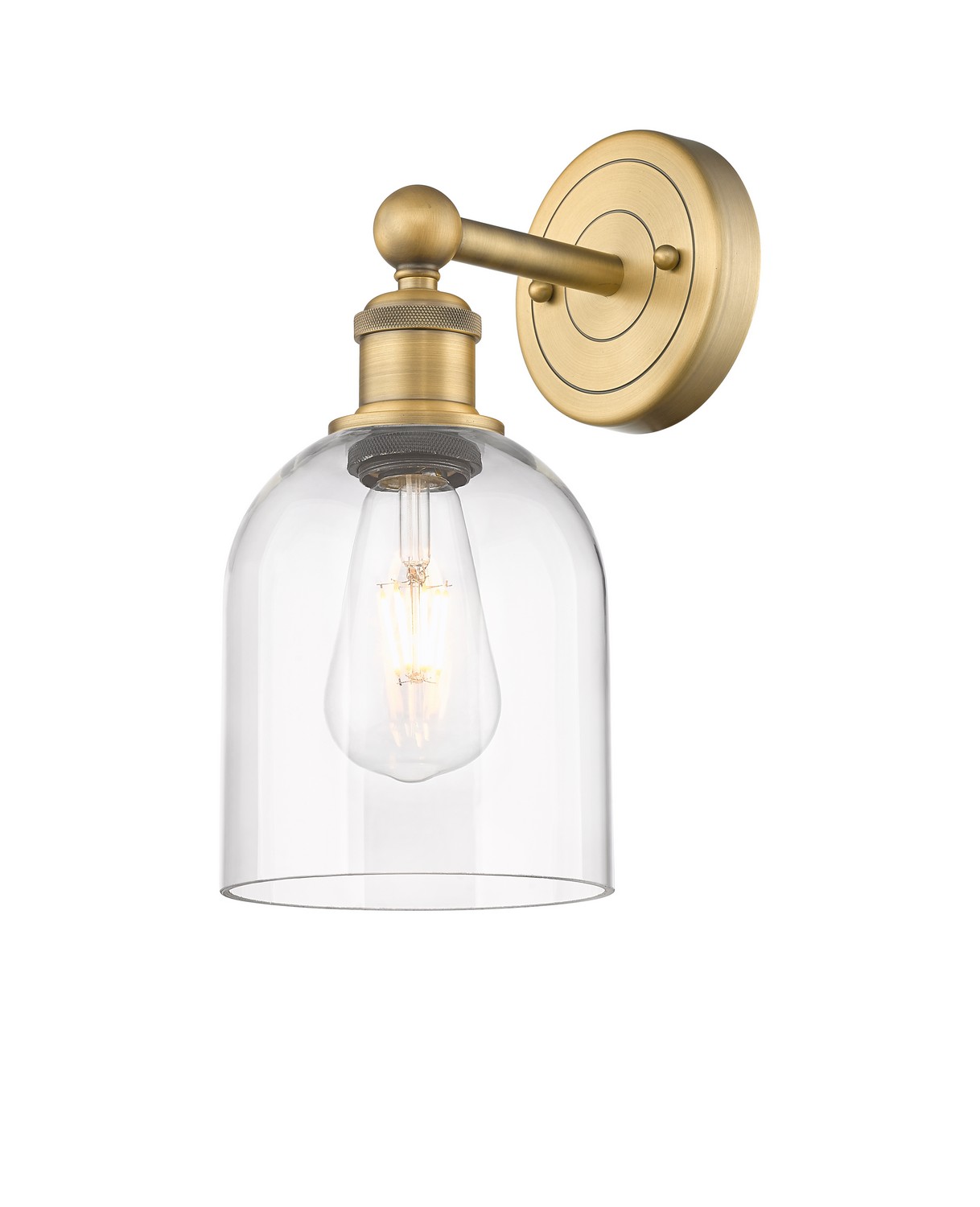 One Light Wall Sconce by Innovations - Edison Collection, Brushed Brass Finish - 616-1W-BB-G558-6CL