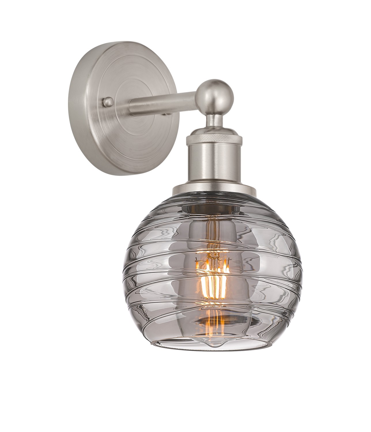 One Light Wall Sconce by Innovations - Edison Collection, Brushed Satin Nickel Finish - 616-1W-SN-G1213-6SM