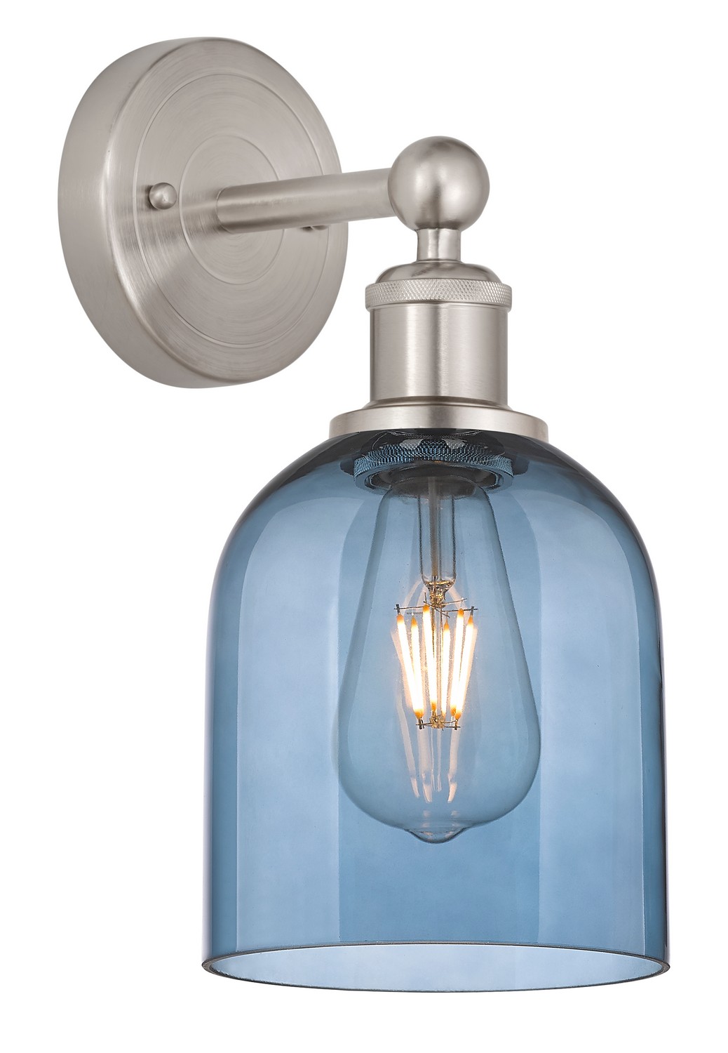 One Light Wall Sconce by Innovations - Edison Collection, Brushed Satin Nickel Finish - 616-1W-SN-G558-6BL