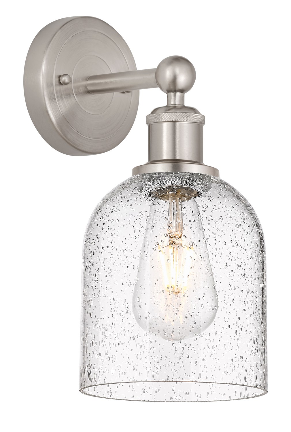 One Light Wall Sconce by Innovations - Edison Collection, Brushed Satin Nickel Finish - 616-1W-SN-G558-6SDY