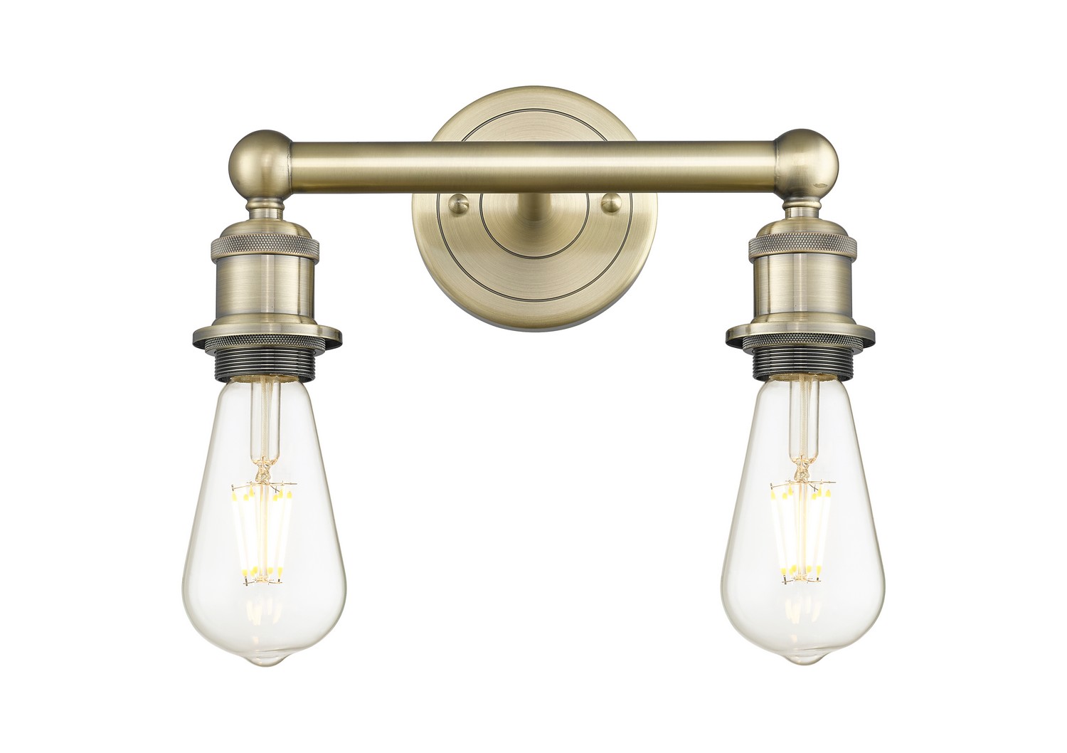Two Light Bath Vanity by Innovations - Edison Collection, Antique Brass Finish - 616-2W-AB