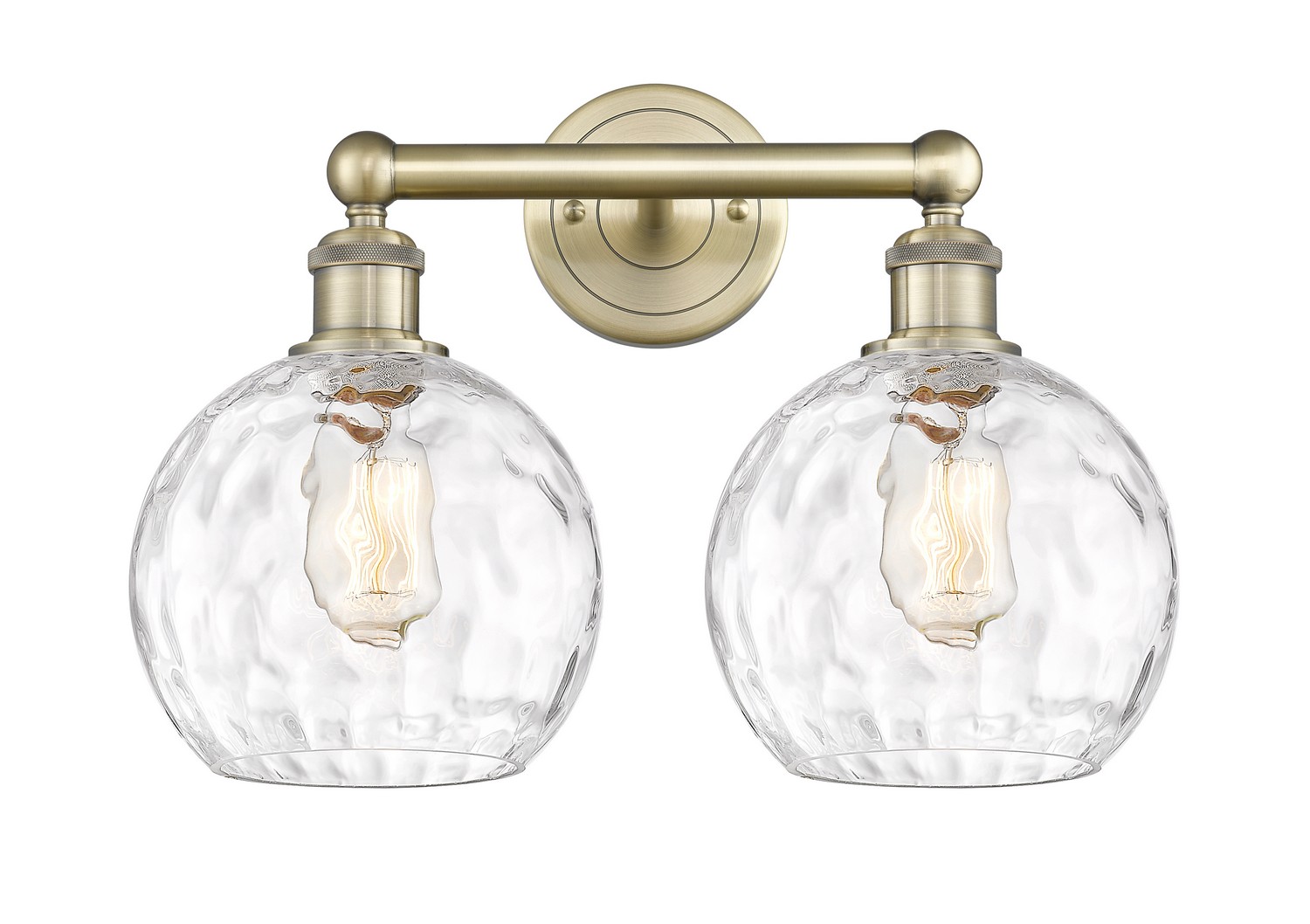 Two Light Bath Vanity by Innovations - Edison Collection, Antique Brass Finish - 616-2W-AB-G1215-8
