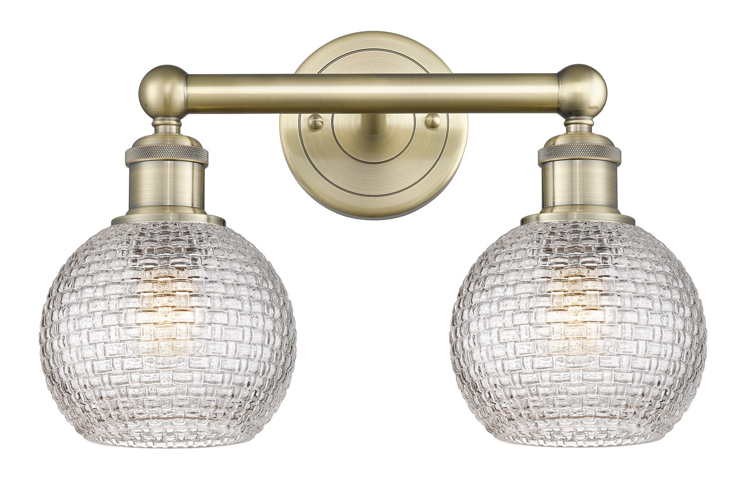 Two Light Bath Vanity by Innovations - Edison Collection, Antique Brass Finish - 616-2W-AB-G122C-6CL
