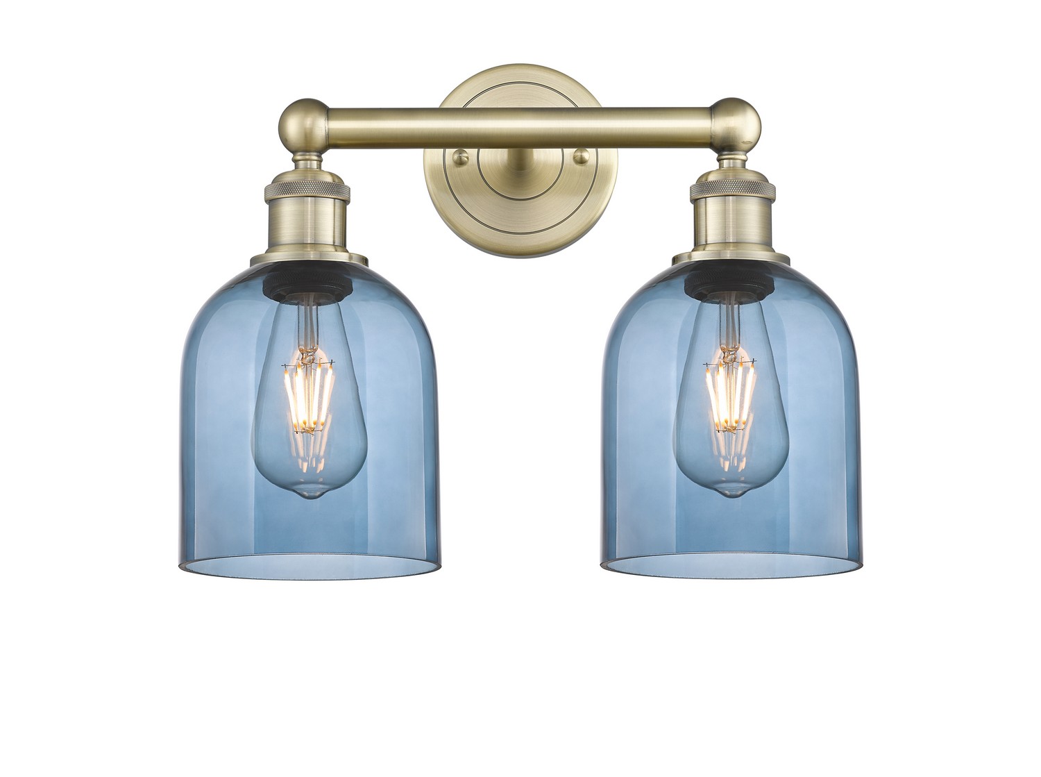 Two Light Bath Vanity by Innovations - Edison Collection, Antique Brass Finish - 616-2W-AB-G558-6BL