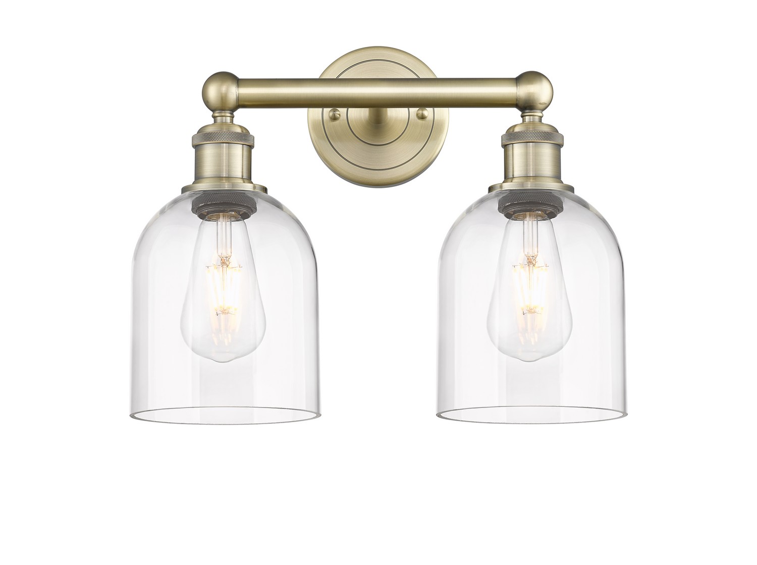 Two Light Bath Vanity by Innovations - Edison Collection, Antique Brass Finish - 616-2W-AB-G558-6CL