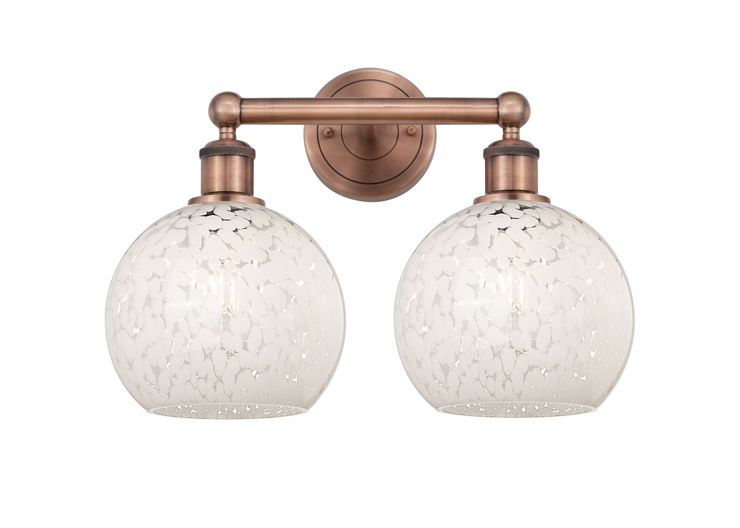 Two Light Bath Vanity by Innovations - Edison Collection, Antique Copper Finish - 616-2W-AC-G1216-8WM