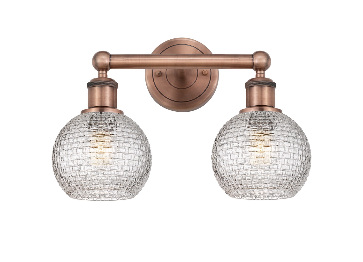 Two Light Bath Vanity by Innovations - Edison Collection, Antique Copper Finish - 616-2W-AC-G122C-6CL