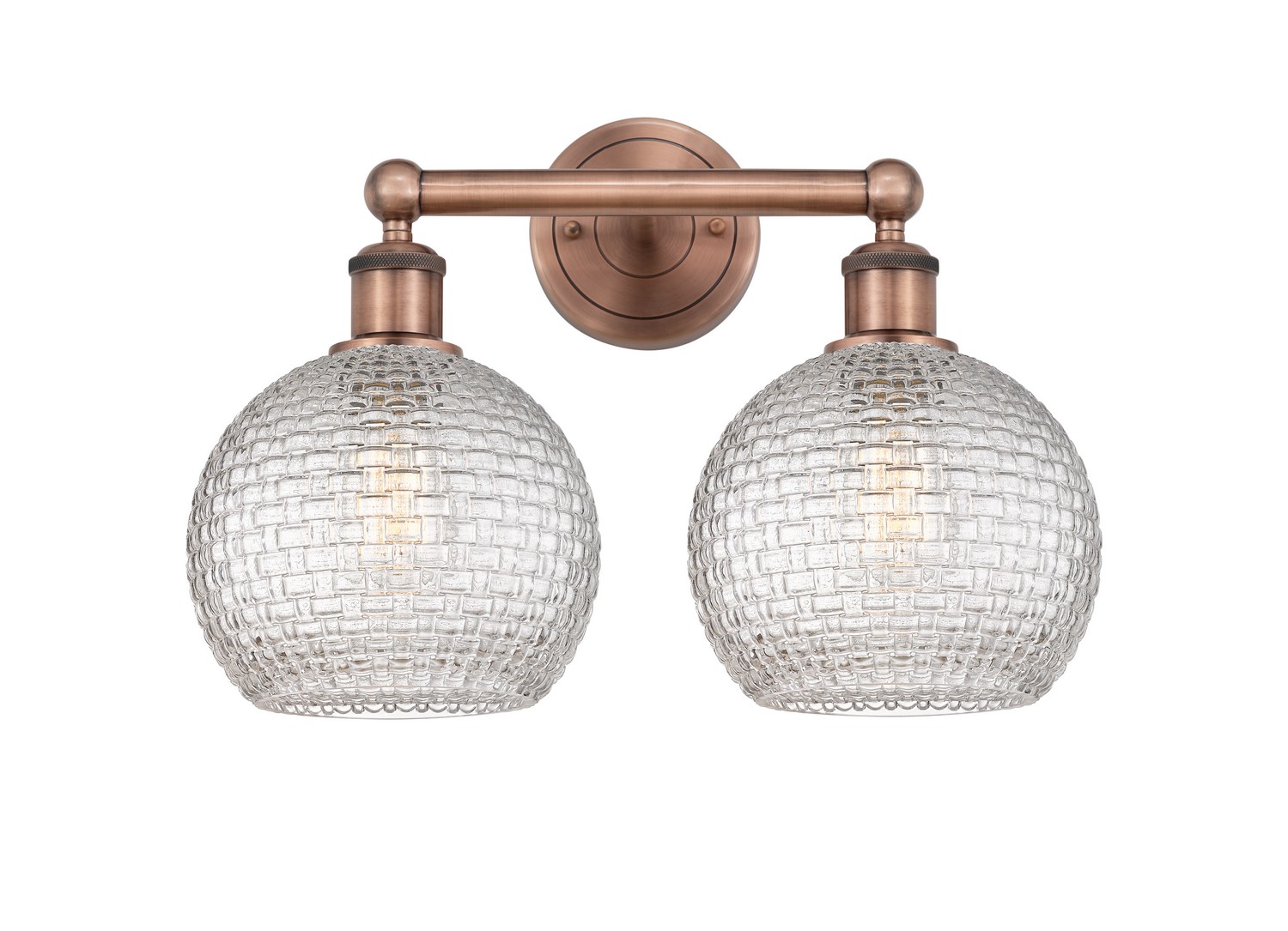 Two Light Bath Vanity by Innovations - Edison Collection, Antique Copper Finish - 616-2W-AC-G122C-8CL