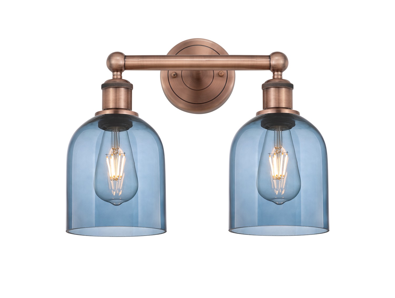 Two Light Bath Vanity by Innovations - Edison Collection, Antique Copper Finish - 616-2W-AC-G558-6BL