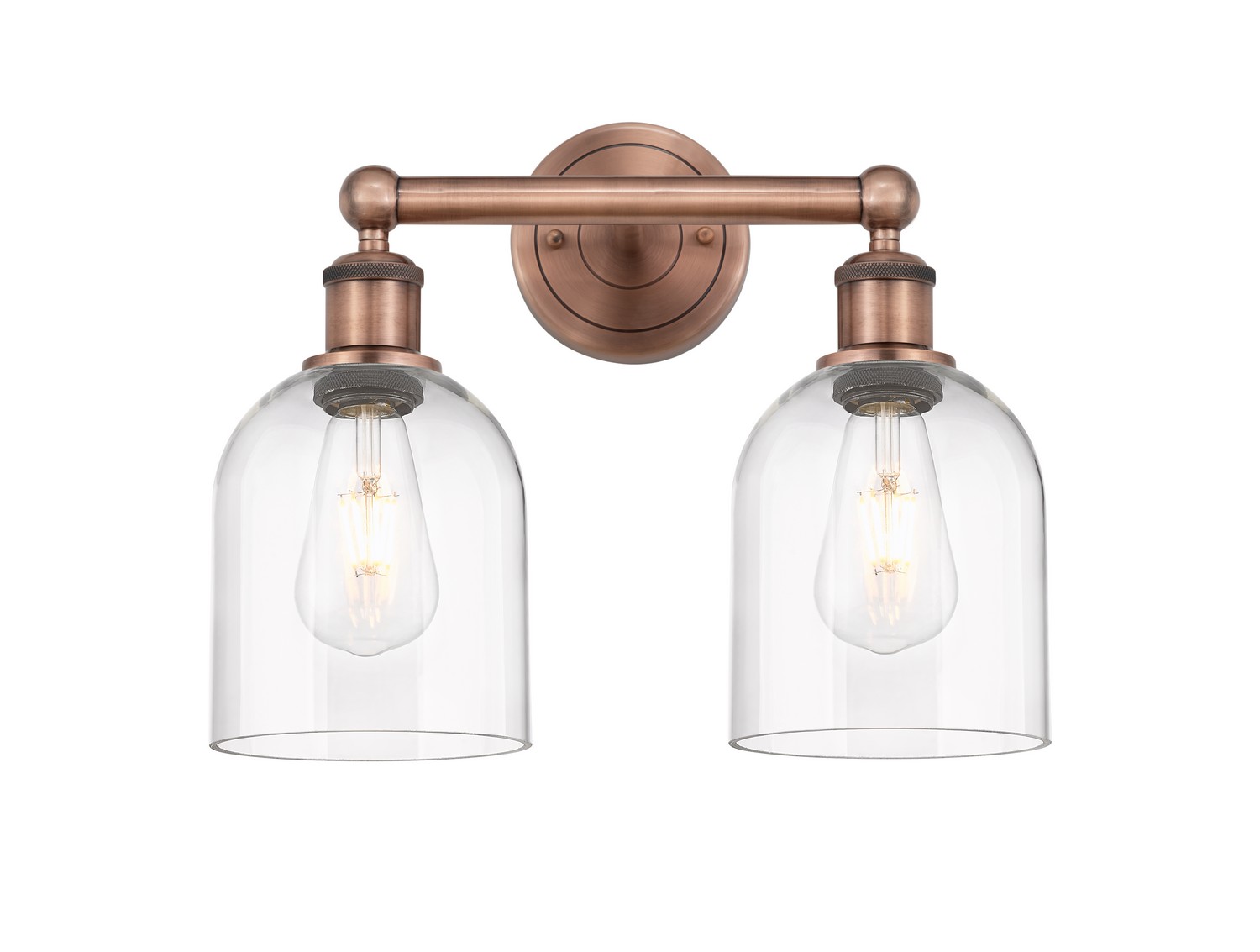 Two Light Bath Vanity by Innovations - Edison Collection, Antique Copper Finish - 616-2W-AC-G558-6CL