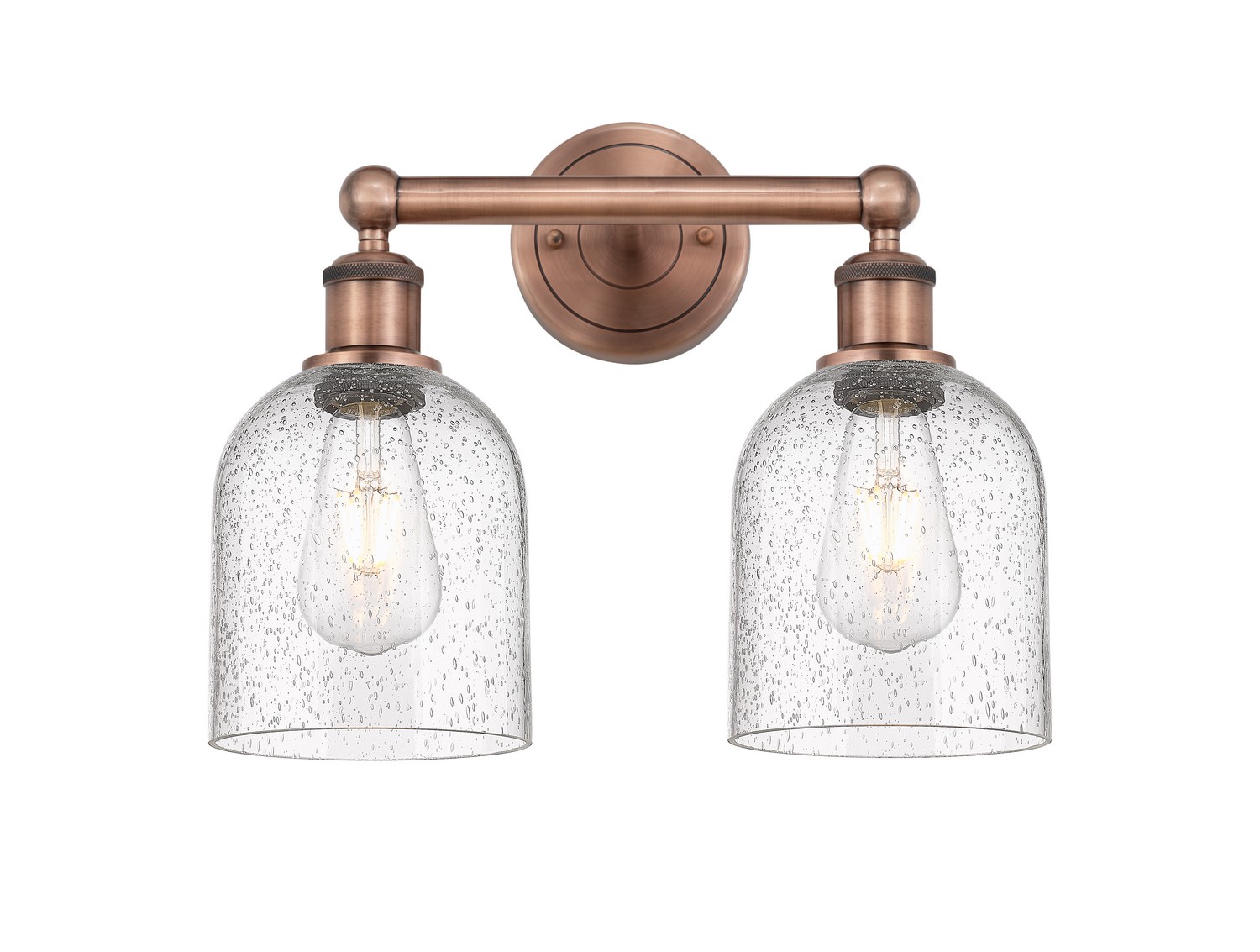 Two Light Bath Vanity by Innovations - Edison Collection, Antique Copper Finish - 616-2W-AC-G558-6SDY