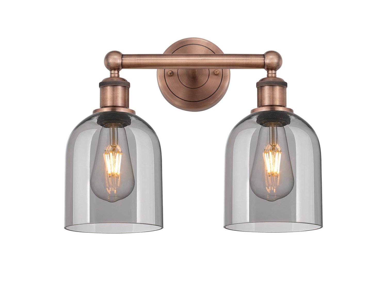 Two Light Bath Vanity by Innovations - Edison Collection, Antique Copper Finish - 616-2W-AC-G558-6SM