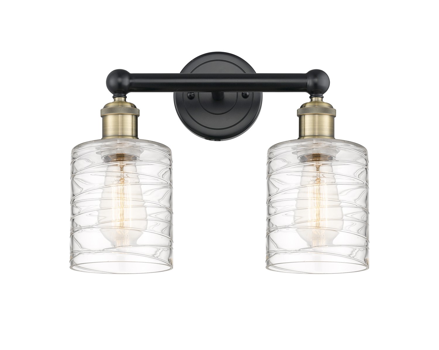 Two Light Bath Vanity by Innovations - Edison Collection, Black Antique Brass Finish - 616-2W-BAB-G1113