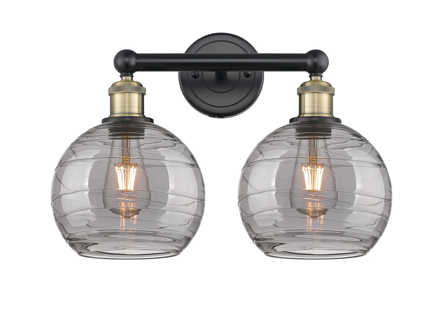 Two Light Bath Vanity by Innovations - Edison Collection, Black Antique Brass Finish - 616-2W-BAB-G1213-8SM