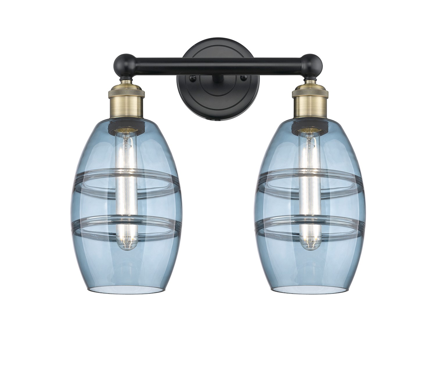 Two Light Bath Vanity by Innovations - Edison Collection, Black Antique Brass Finish - 616-2W-BAB-G557-6BL