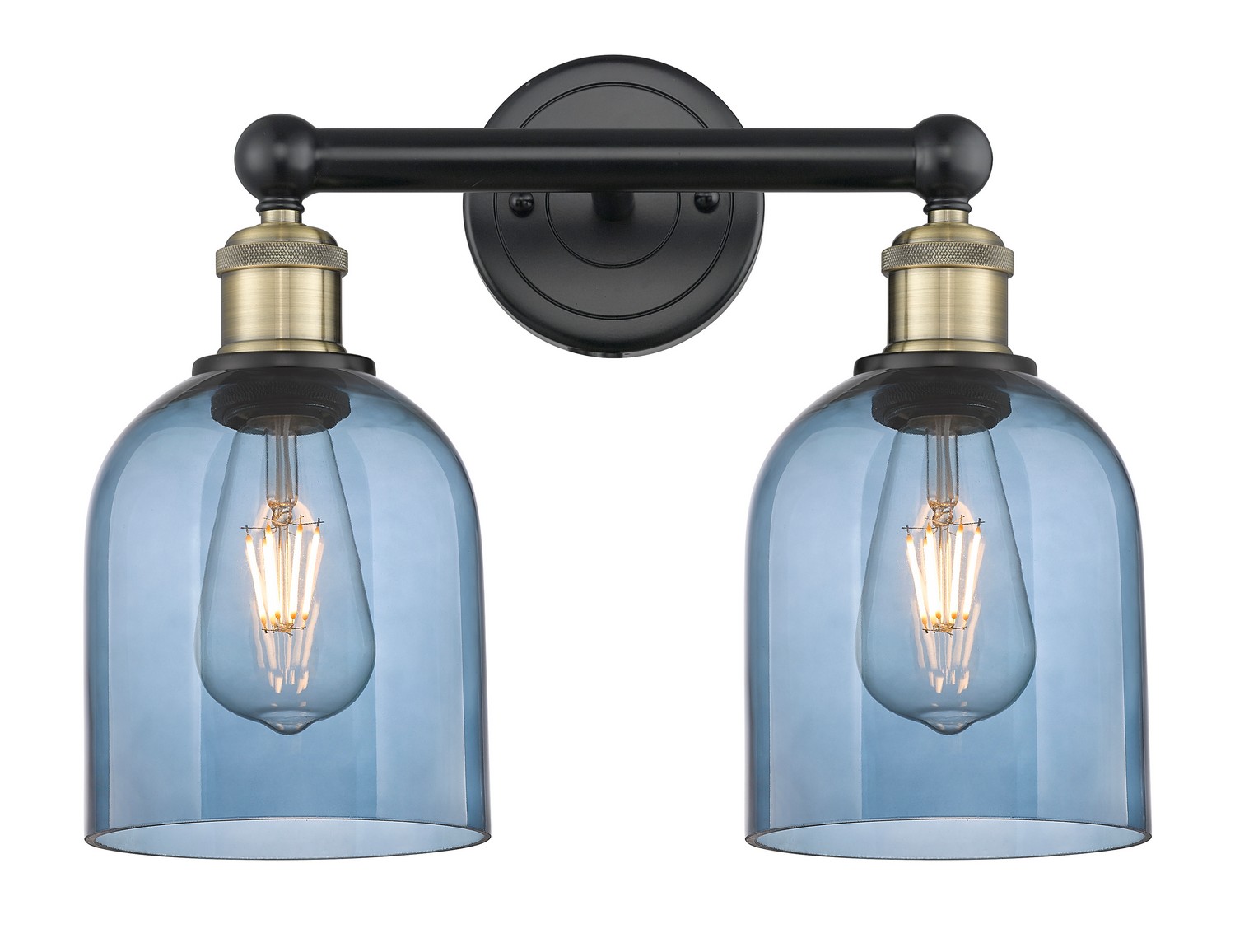 Two Light Bath Vanity by Innovations - Edison Collection, Black Antique Brass Finish - 616-2W-BAB-G558-6BL