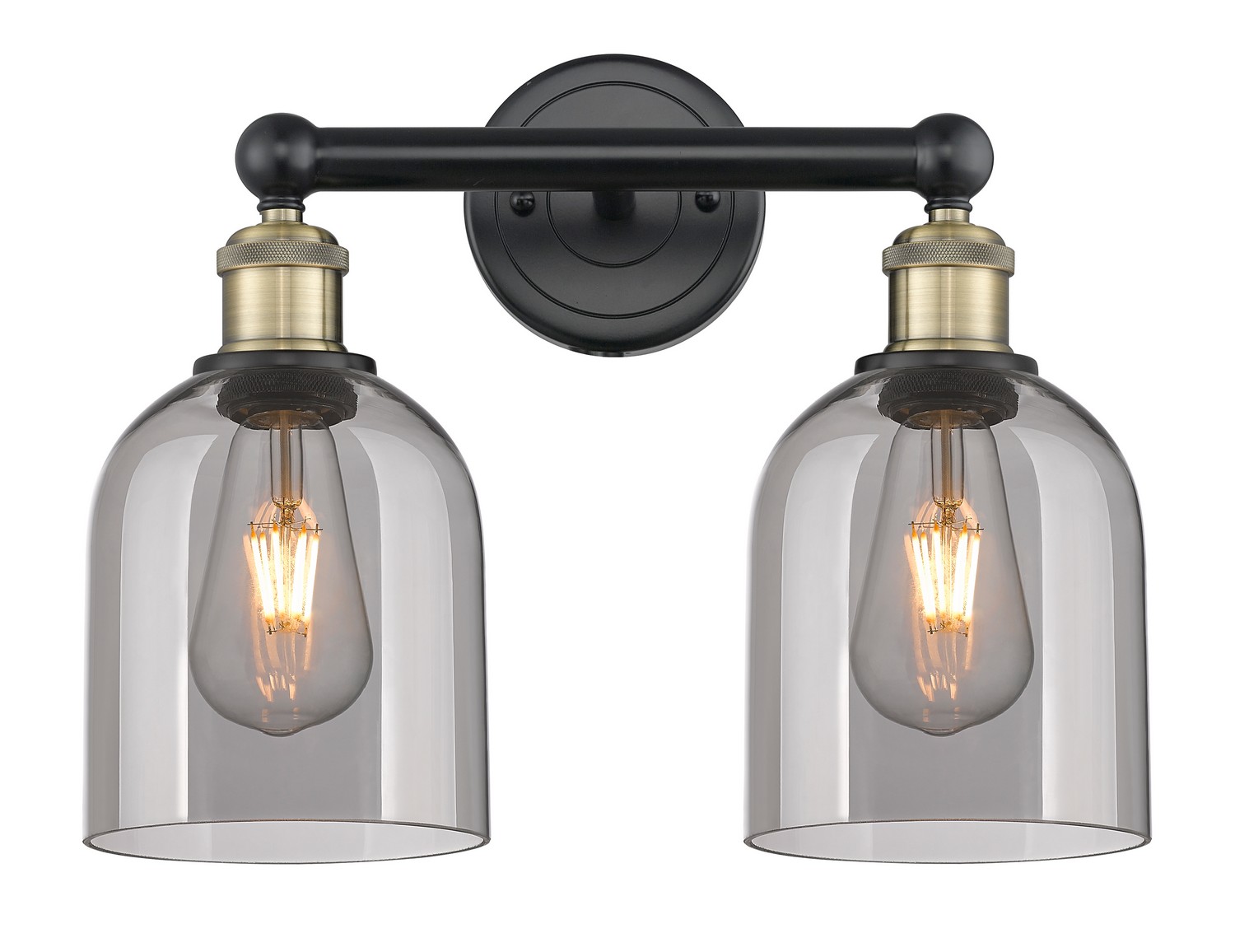 Two Light Bath Vanity by Innovations - Edison Collection, Black Antique Brass Finish - 616-2W-BAB-G558-6SM