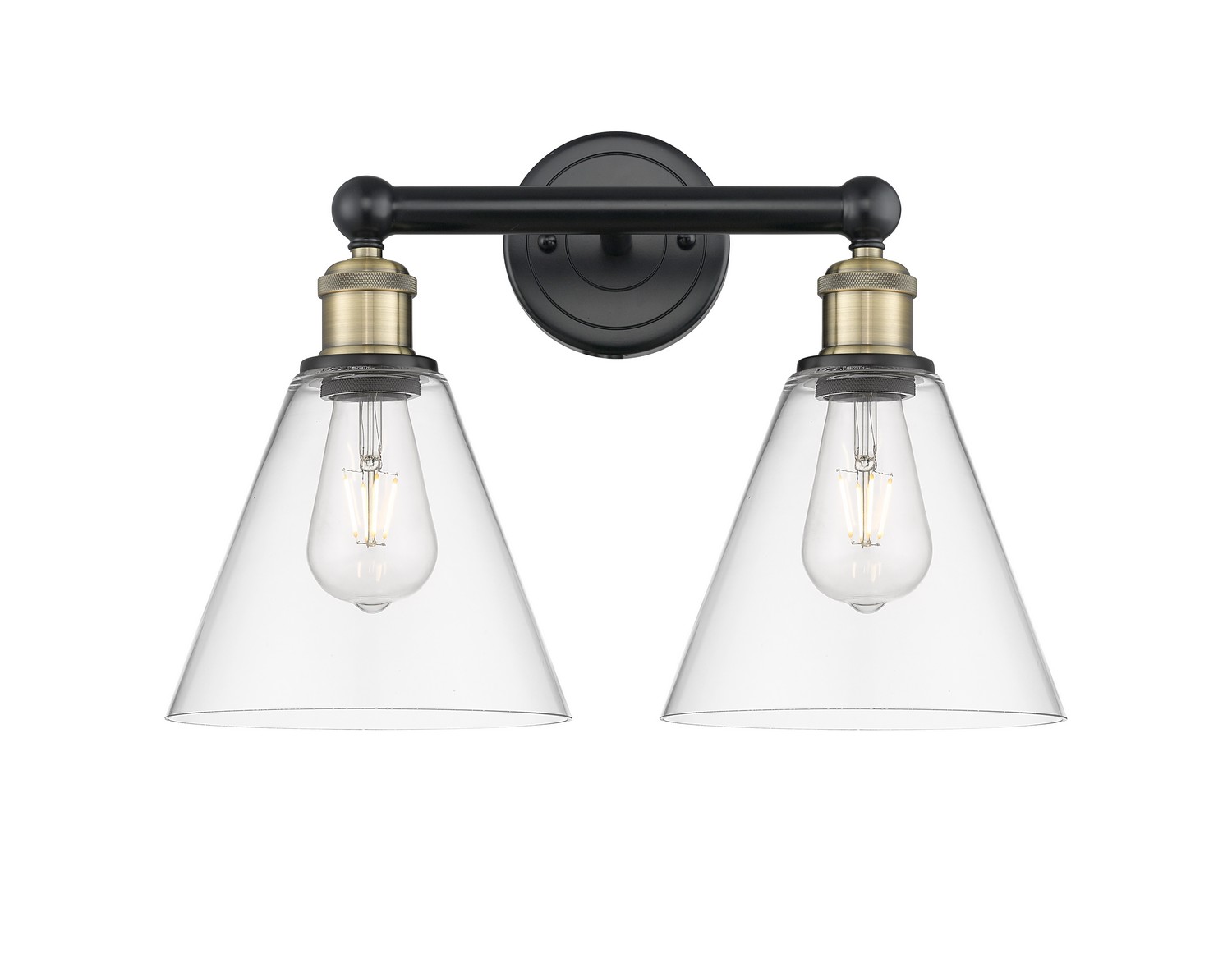 Two Light Bath Vanity by Innovations - Edison Collection, Black Antique Brass Finish - 616-2W-BAB-GBC-82