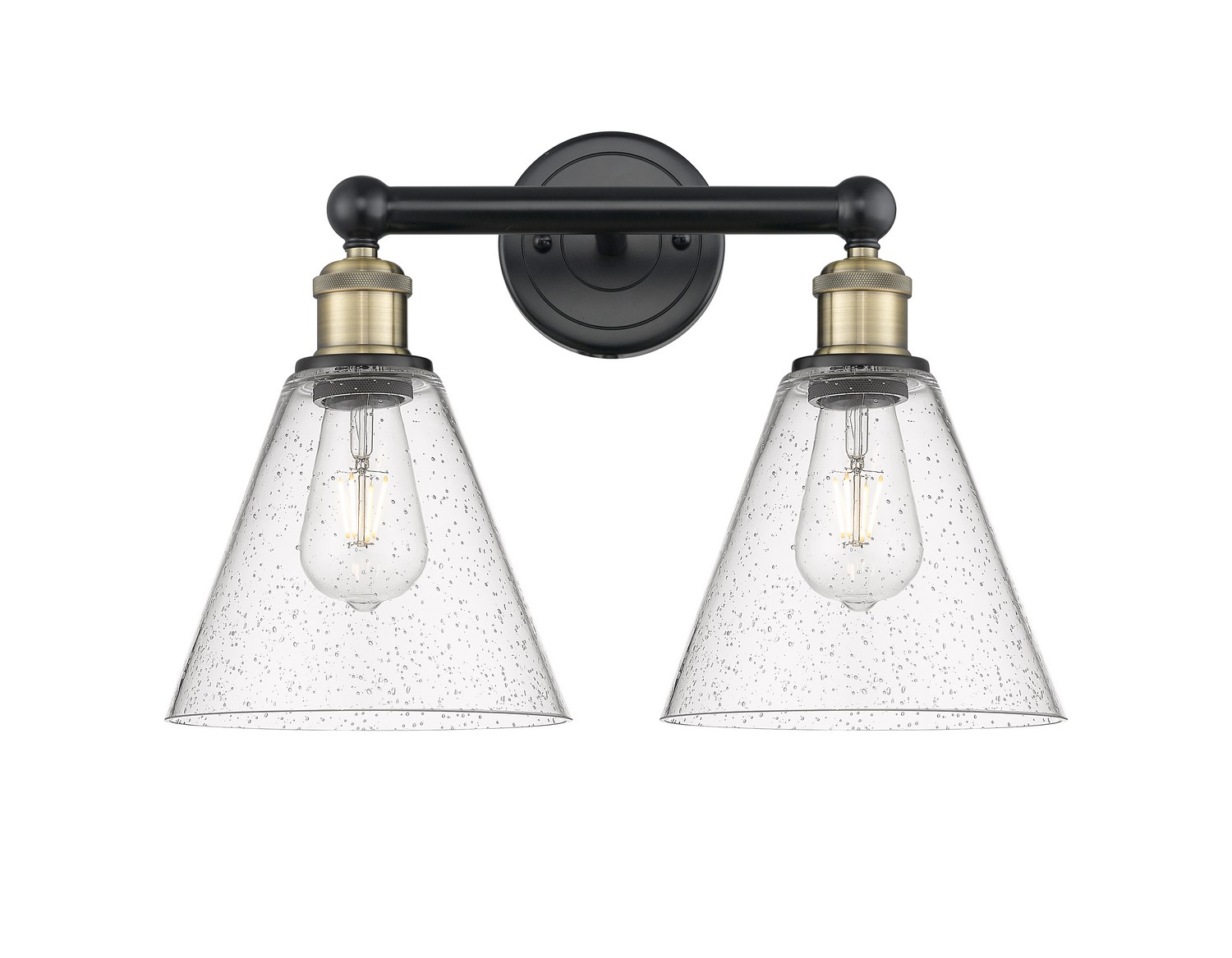 Two Light Bath Vanity by Innovations - Edison Collection, Black Antique Brass Finish - 616-2W-BAB-GBC-84