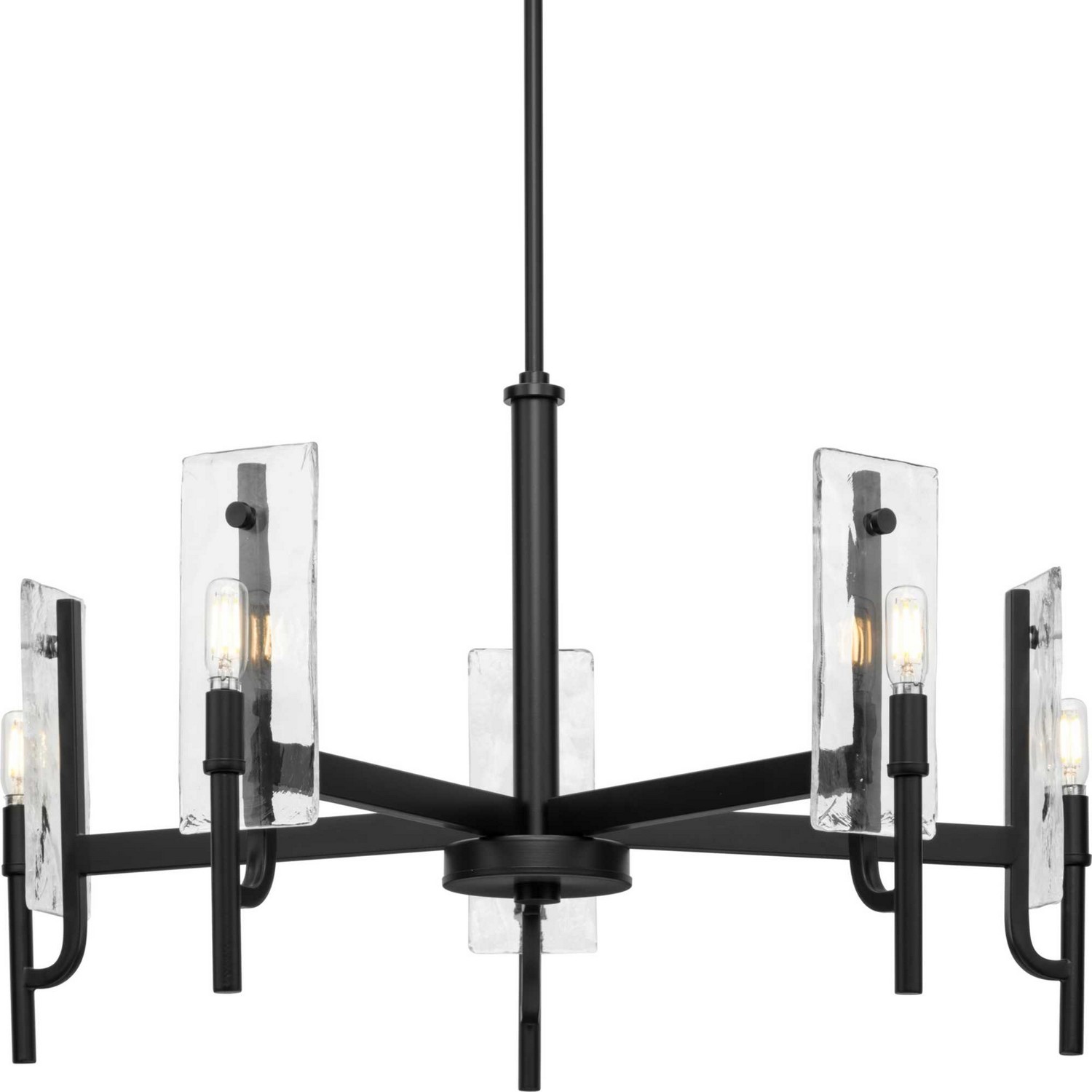 Photos - Chandelier / Lamp Progress Lighting Matte Black Five Light Chandelier from the Rivera Collection P400363-31M