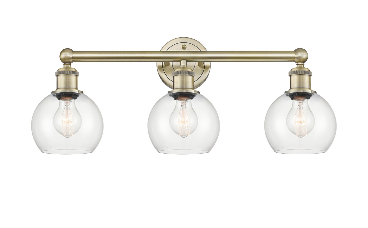 Three Light Bath Vanity by Innovations - Edison Collection, Antique Brass Finish - 616-3W-AB-G122-6