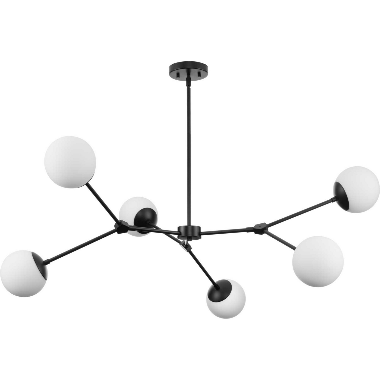 Photos - Chandelier / Lamp Progress Lighting Matte Black Six Light Chandelier from the Haas Collection P400378-31M