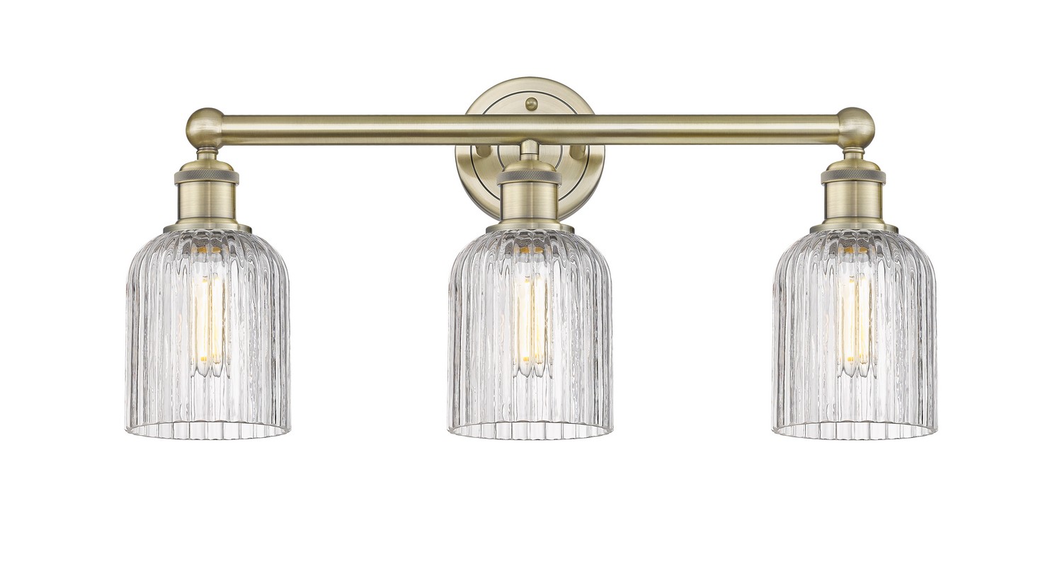 Three Light Bath Vanity by Innovations - Edison Collection, Antique Brass Finish - 616-3W-AB-G559-5CL