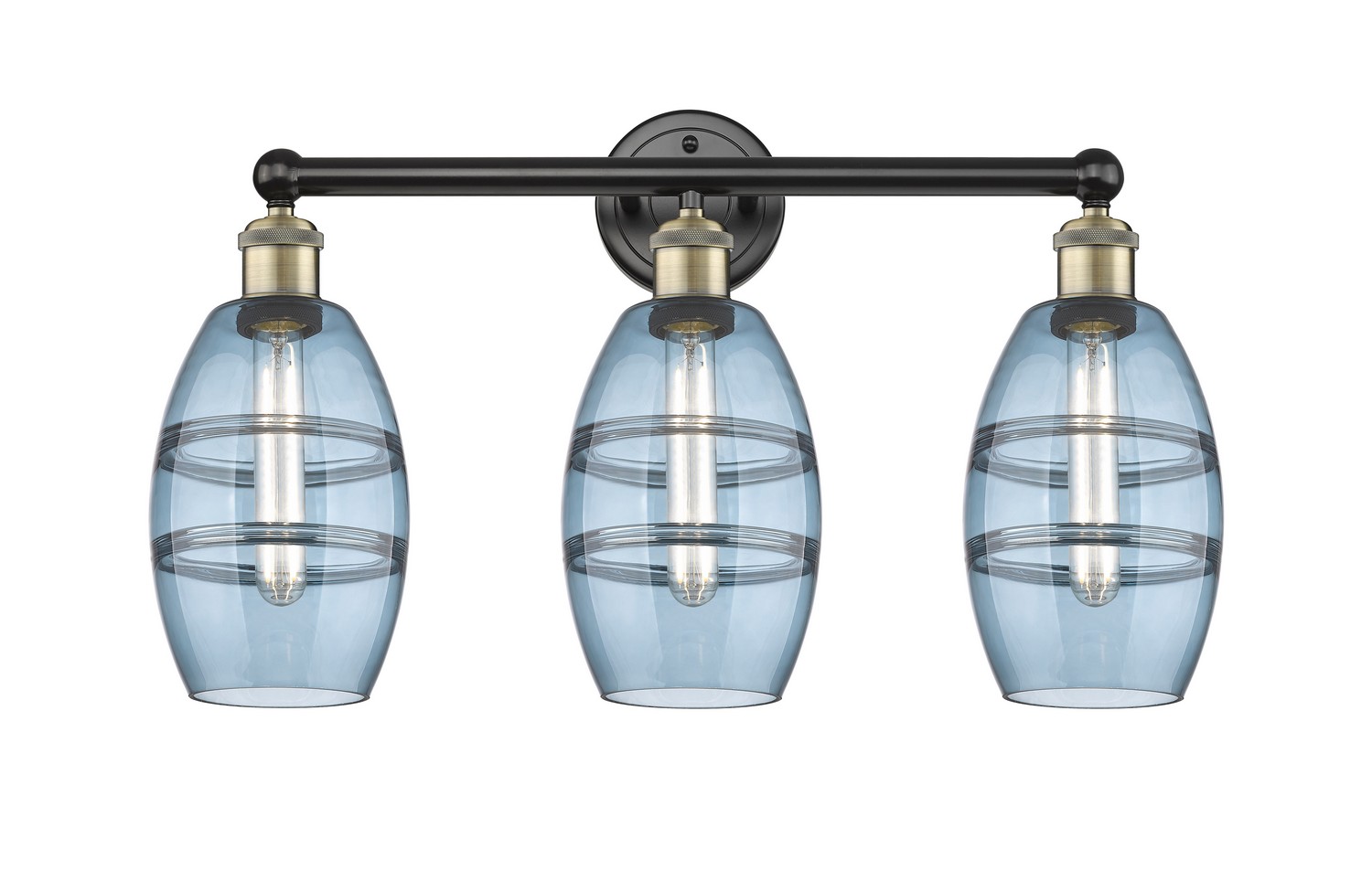 Three Light Bath Vanity by Innovations - Edison Collection, Black Antique Brass Finish - 616-3W-BAB-G557-6BL