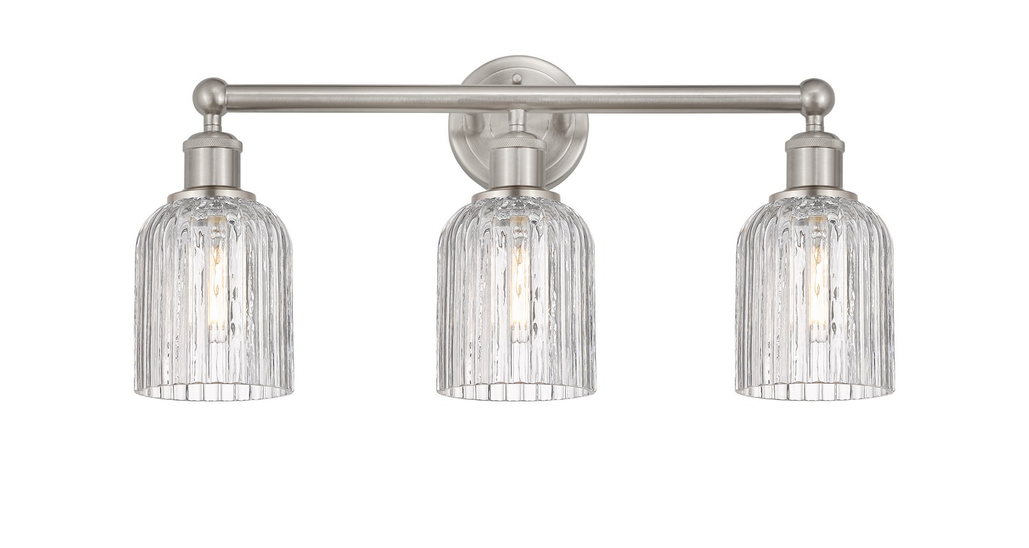 Three Light Bath Vanity by Innovations - Edison Collection, Brushed Satin Nickel Finish - 616-3W-SN-G559-5CL