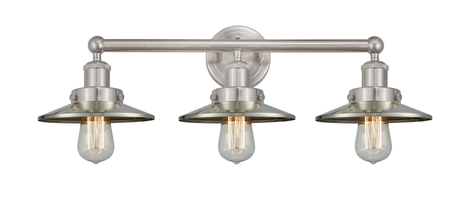 Three Light Bath Vanity by Innovations - Edison Collection, Brushed Satin Nickel Finish - 616-3W-SN-M2-SN