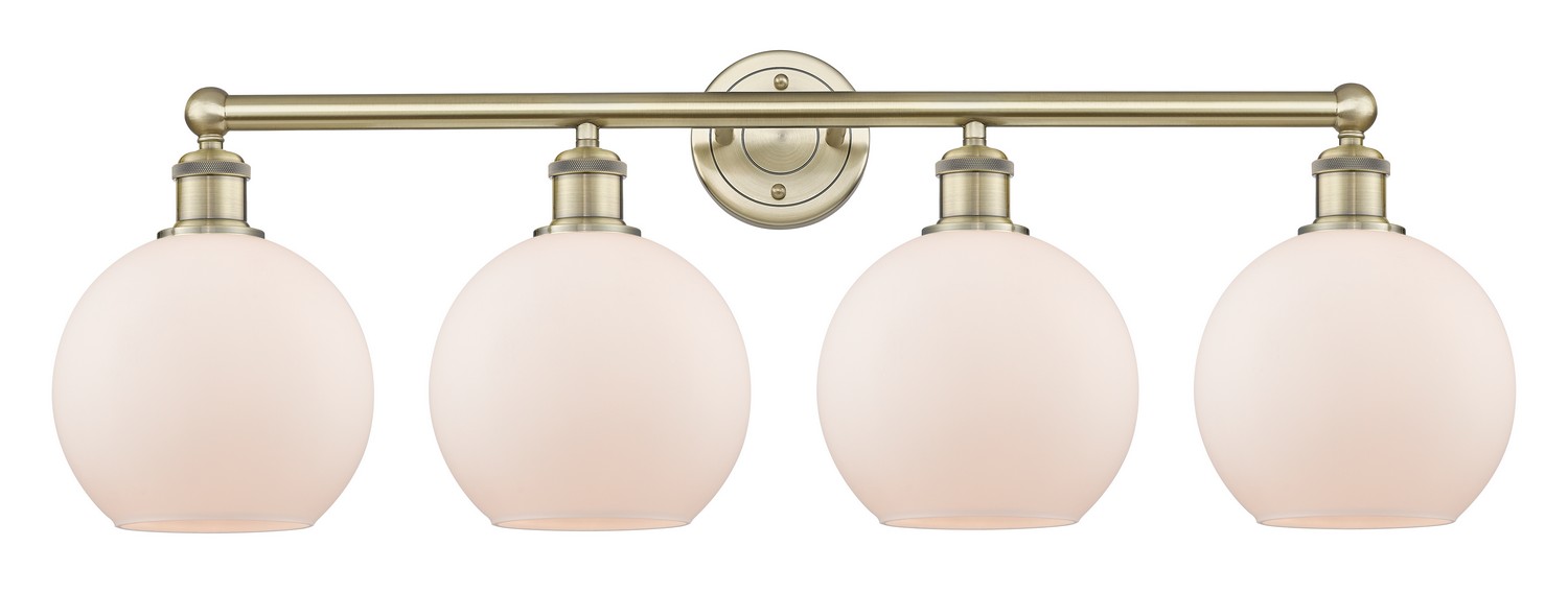 Four Light Bath Vanity by Innovations - Edison Collection, Antique Brass Finish - 616-4W-AB-G121-8