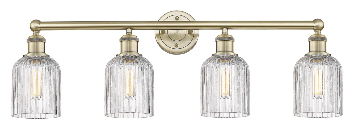Four Light Bath Vanity by Innovations - Edison Collection, Antique Brass Finish - 616-4W-AB-G559-5CL