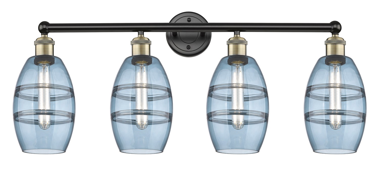 Four Light Bath Vanity by Innovations - Edison Collection, Black Antique Brass Finish - 616-4W-BAB-G557-6BL