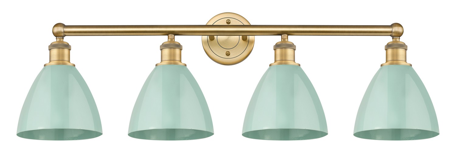 Four Light Bath Vanity by Innovations - Edison Collection, Brushed Brass Finish - 616-4W-BB-MBD-75-SF
