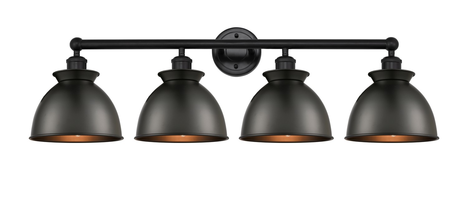 Four Light Bath Vanity by Innovations - Edison Collection, Matte Black Finish - 616-4W-BK-M14-BK
