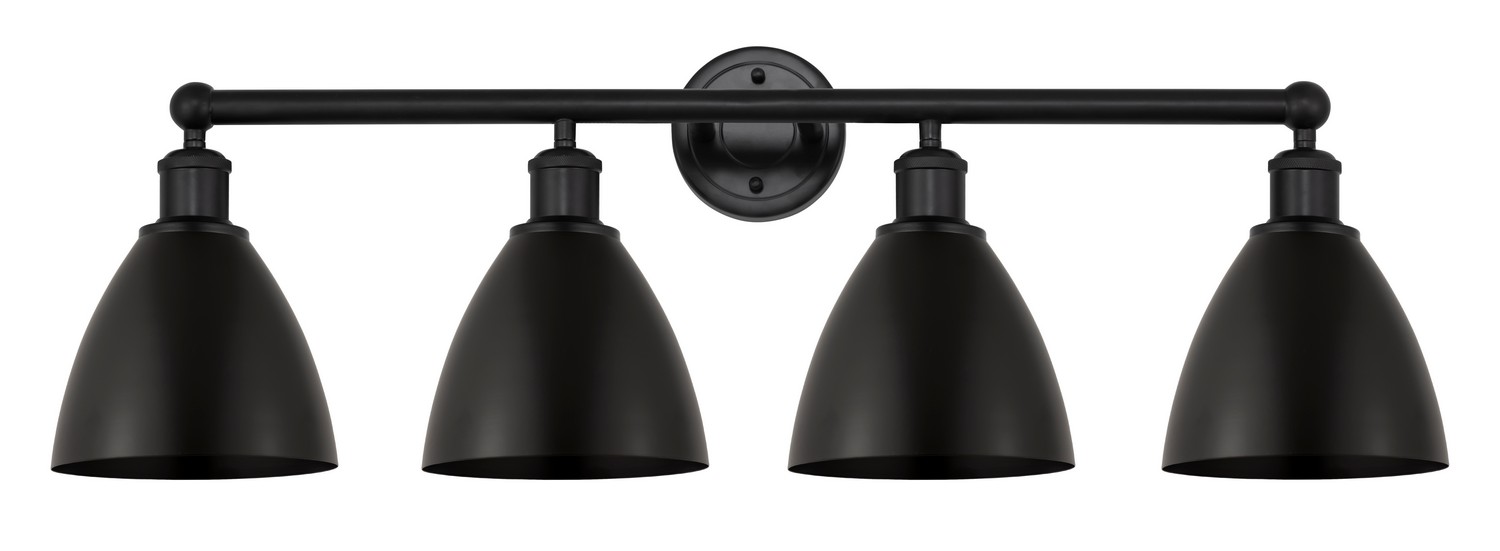 Four Light Bath Vanity by Innovations - Edison Collection, Matte Black Finish - 616-4W-BK-MBD-75-BK
