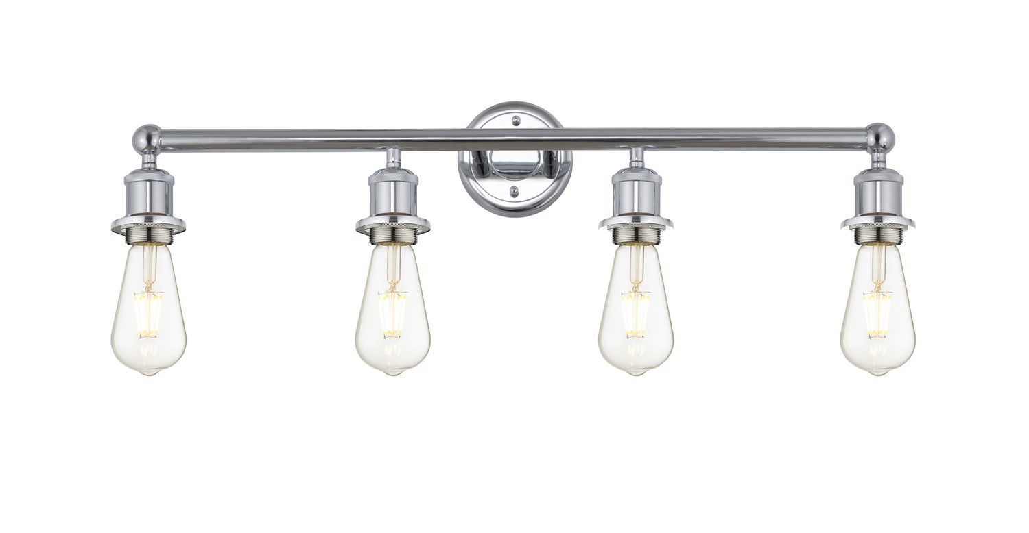 Four Light Bath Vanity by Innovations - Edison Collection, Polished Chrome Finish - 616-4W-PC