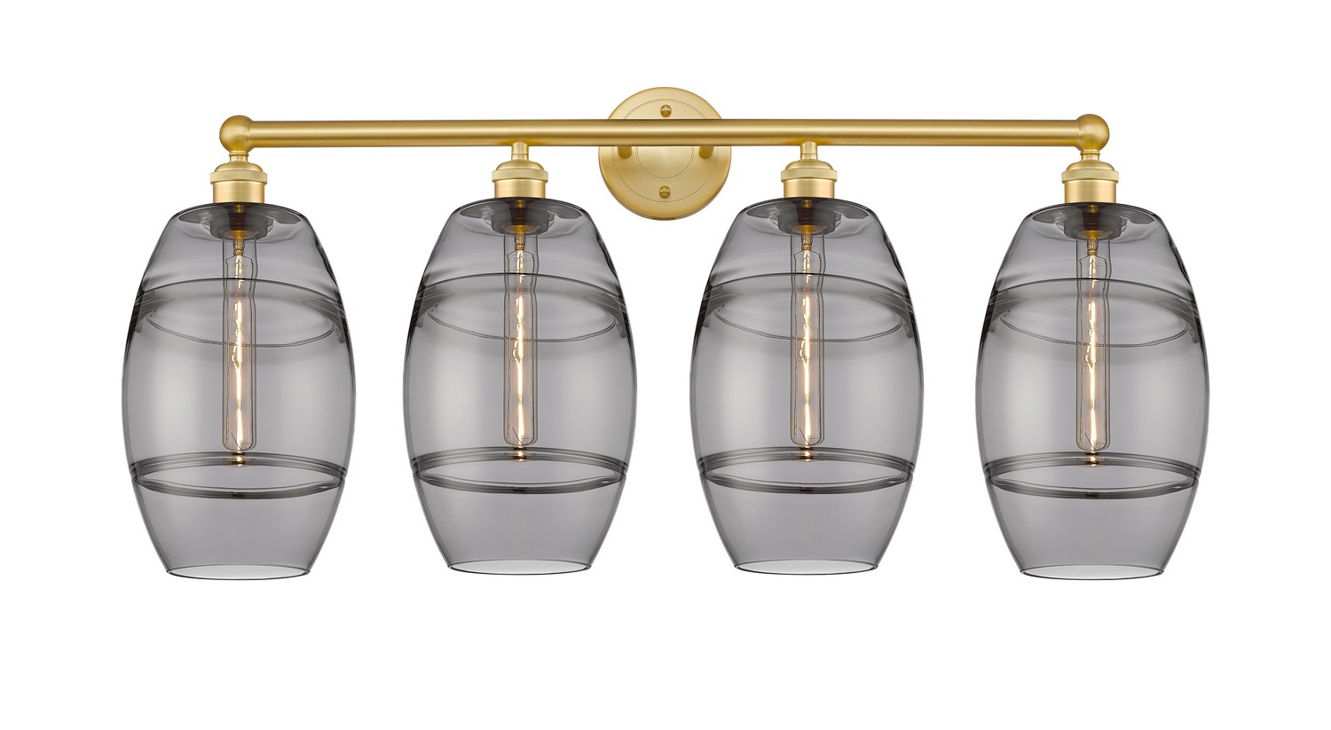 Four Light Bath Vanity by Innovations - Edison Collection, Satin Gold Finish - 616-4W-SG-G557-8SM