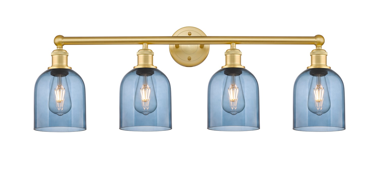 Four Light Bath Vanity by Innovations - Edison Collection, Satin Gold Finish - 616-4W-SG-G558-6BL