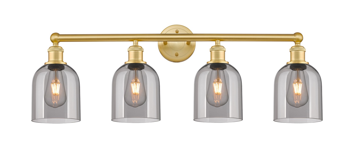 Four Light Bath Vanity by Innovations - Edison Collection, Satin Gold Finish - 616-4W-SG-G558-6SM
