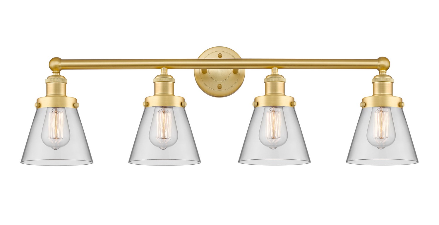 Four Light Bath Vanity by Innovations - Edison Collection, Satin Gold Finish - 616-4W-SG-G62