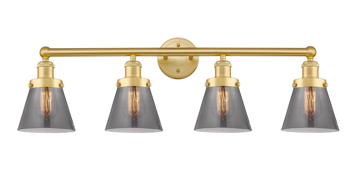 Four Light Bath Vanity by Innovations - Edison Collection, Satin Gold Finish - 616-4W-SG-G63