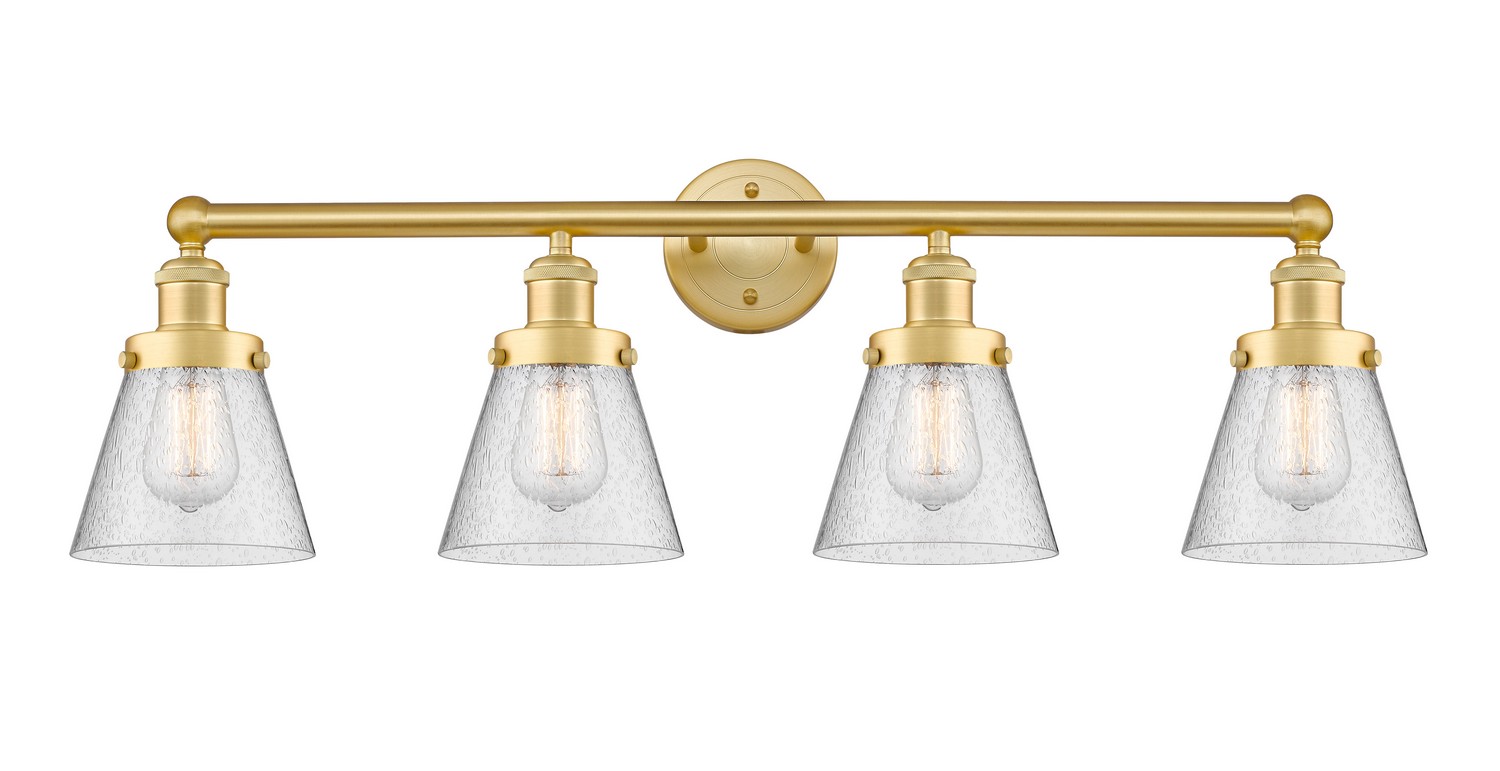 Four Light Bath Vanity by Innovations - Edison Collection, Satin Gold Finish - 616-4W-SG-G64