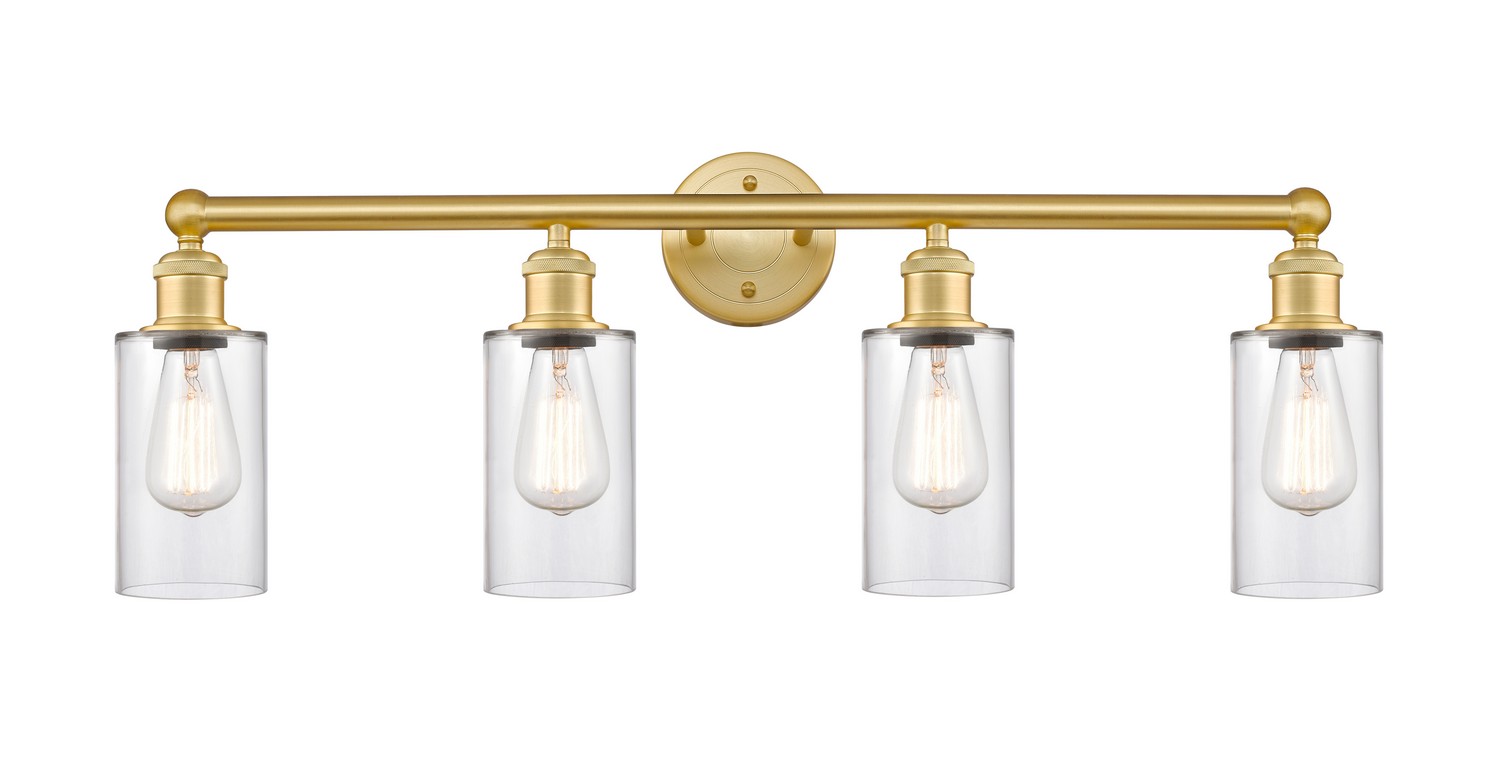 Four Light Bath Vanity by Innovations - Edison Collection, Satin Gold Finish - 616-4W-SG-G802