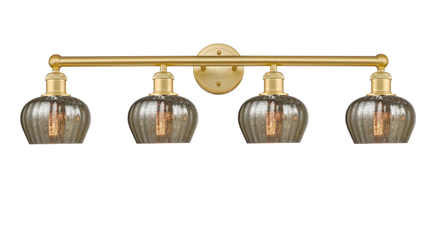 Four Light Bath Vanity by Innovations - Edison Collection, Satin Gold Finish - 616-4W-SG-G96
